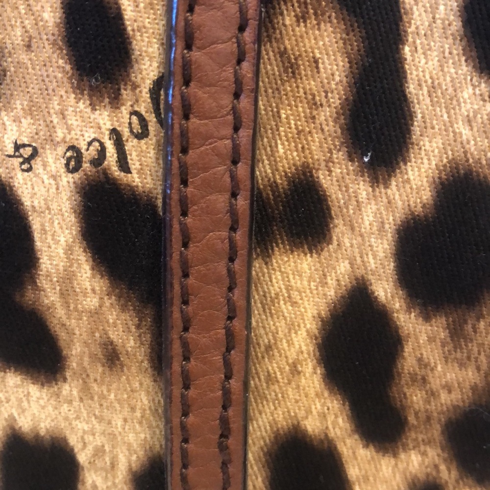 ๐HPx2๐Dolce & Gabbana 1672 Dark Brown Black Canvas leopard tote - Picture 6 of 8